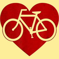 Valentinovi bicikl u srcu muški atletski krema grafički tee - dizajn od strane ljudi xl