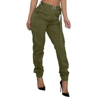 Yubnlvae hlače za žene, ženske teretne hlače casual visokog struka jogger hlače labave vanjske borbene hlače
