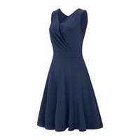 Ženska haljina u stilu A-kroja u retro stilu U Stilu 50-ih 60-ih, minimalistička haljina bez rukava veličine plus
