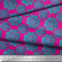 Poliesterska krep tkanina, tkanina s cvjetnim ukrasom u obliku mandale, s otiskom širine dvorišta