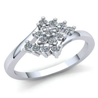 Autentični dijamant okruglog reza od 0,75 karata, ženski vjenčani prsten s cvijetom za godišnjicu zaruka u čvrstom