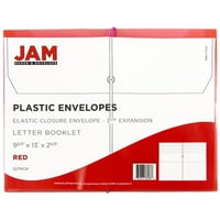 Plastične elastične omotnice, 9.8. 13. 2. 6, 12 pakiranja, crvene, šire