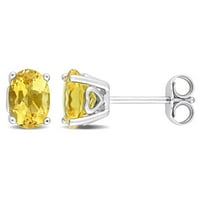 Miabella Women's 1- Carat T.G.W. Naušnice pasijansa od citrina s citrinom