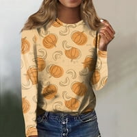 Rasprodaja bluza za Noć vještica za žene Ženska ležerna moda s printom za Noć vještica pulover s dugim rukavima