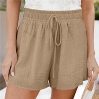 Ženske kratke hlače za plažu s elastičnim strukom i vezicama, široke Ležerne kratke hlače za ležernu udobnu šetnju