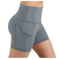joga hlače Ženske kratke hlače s džepovima za jogu visokog struka za kontrolu trbuha hlače za vježbanje za trčanje