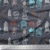 Tkanina Od Poli Georgette s printom na točkice i kaktusom širokog dvorišta