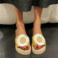 Ženska ljetna moda svježe cvijeće klin s debelim potplatom Svečana odjeća za plažu papuče sandale sandale za žene