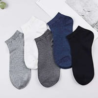 5Pairs muškarci Boja blok elastično mekano pamuk znoj Apsorbant nisko izrezane čarape za gležnjeve