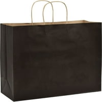 Prime Line Pakiranje crne papirnate vrećice, torbe s ručkama, crne poklon vrećice