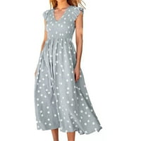 Minidress u A-listi, Ženska ležerna ljetna majica bez rukava do koljena, mini nabrana haljina s naramenicama s