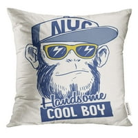Plavi grafički cool majmun sa sloganom druga upotreba, zabavna jastučnica za dječaka, navlaka za jastučnicu