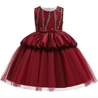 MafyTyTPR Djevojke haljine za uklanjanje ispod 5 $ malina djevojaka Čvrsta boja List za vezenje Net pređa Bowknot