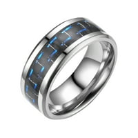 keusn moda za odrasle nove trobojne karbonske vlaknasti par titanij čelični prsten