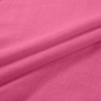 Plus majice majice vrh za žene za čišćenje čvrste boje ženke obrezane rukave okrugli vrat pamuk labava košulja
