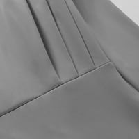 Ženske haljine dužine gležnjača ležerna tiskana karoserija dugih rukava s visokim vratom ljetna haljina siva xl