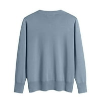 Absuyy Modni Preveliki džemperi za žene poklon- udoban plus size V vrat pleteni dugi rukavi lagani pulover vrhovi