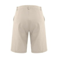 Muške pamučne lanene kratke hlače, proljetne Ležerne kratke hlače, hlače s elastičnim pojasom i vezicama, lagane