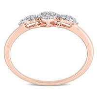 Zaručnički prsten od srebra u ružičastoj boji s dijamantom u obliku karata