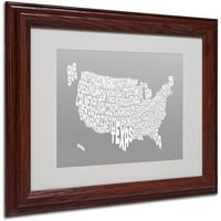 Zaštitni znak mumbo siva tekstualna Karta Američkih Država u matiranom okviru Michaela tompsetta