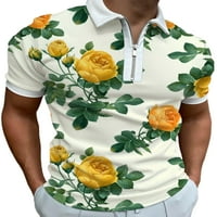+ Ljetna opremljena polo majica kratkih rukava Gornji dijelovi za muškarce ležerna lagana majica s cvjetnim printom