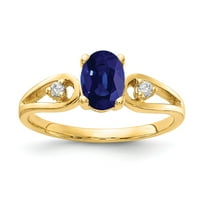 14k čvrsto žuto zlato 7k ovalni safir plavi Rujanski dragulj veličina dijamantnog zaručničkog prstena