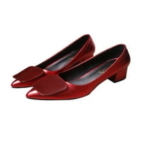 Eloshman Women Comfort Classic Pumps Chunky Heel Office Work Cipele Red 7.5
