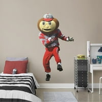 Fathead Ohio State Buckeyes: Brutus Buckeye Mascot - Službeno licenciranu veličinu Lice -a, uklonjena zidna naljepnica