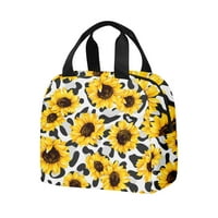 Kreativna torbica s leopard printom suncokreta torba za ručak za odrasle torba za ručak