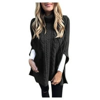 Topovi za žene na rasprodaji Za Žene Jednobojni vanjski pulover s visokim vratom preveliki džemper s prorezom