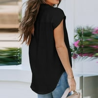 Zodggu ljetne ženske tunike majice casual vrhovi ponude kapice kratke rukave ženske vrhove elegantne solidne majice
