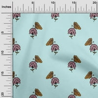 Jednobojna rajonska šifonska tkanina s cvjetnim printom s blokovskim otiscima na tkanini širine dvorišta