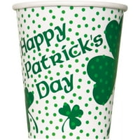 9oz papir Lucky Shamrock St. Patrick's Day šalice, 8ct