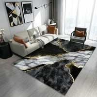 Vintage moderni apstraktni mramorni uzorak prostirke, crno sivo zlatni tepih za spavaću sobu za dnevnu sobu mekana