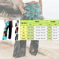 Hlače za Žene, Ležerne modne hlače za plažu s elastičnim strukom, široke hlače s džepovima i cvjetnim printom