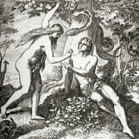Eva iskušava Adama s jabukom u rajskom vrtu. Iz Eccclopedia ilustrada Segui, objavio C. Ken Welsh Design Pics