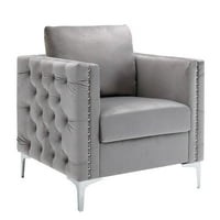 Luksuzni gumb Tufted tapecirani baršunasti naslonjač s jednim kaučem za dnevnu sobu, stolica s baršunastim tapeciranim