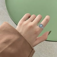 Četvrtasti prsten od legure smole za djevojčice ženski elastični prsten za prst od rhinestona novi koktel nakit