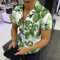 Svestrana majica za plažu kratkih rukava s okruglim vratom popularna havajska ljetna boho majica za muškarce zelena