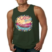 Divlji Bobby Lake Bum Sunrise Odmor za odmor ružičasti i plavi humor Muškarci Tank Top, Forest Green, X-veliki