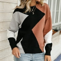 Ženski pulover džemper Dijamantni dugi rukav okrugli vrat visoka ulica Trendy Prevelike jesenski zimski džemper