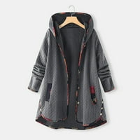 Tking Fashion's Mode Modni jesenski zimski kapuljača Labavi tiskana pamučna jakna s dugim rukavima - xxxxxl