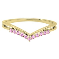 Ženski zaručnički prsten od ružičastog safira u kolekciji od 10k žutog zlata, veličine 5
