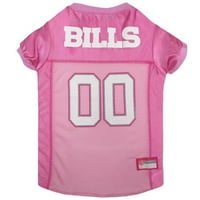 Kućni ljubimci Prvi NFL Buffalo Bills Pink Jersey za pse i mačke, licencirani nogometni dresovi - ekstra mali