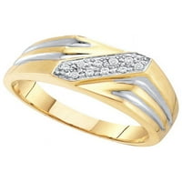 Muški 10k Okrugli dijamantni prsten od žutog zlata