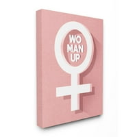 Stupell Industries Woman Up ženski simbol Moda moderna ružičasta teksturirana dizajnerska platna zidna umjetnost