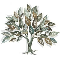 Lilian - zemljani listići - skulptura zida metalnih drveća