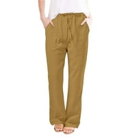 Dyegold plus veličine hlače za žene casual hlače elastične hlače s džepovima s džepovima
