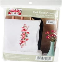 Par reljefnih jastučnica za vez od 20 90 - ružičasta s cvjetnim uzorkom