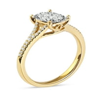 Imperijalno 10k žuto zlato 1 4CT TDW Dijamantni ovalni klaster zaručnički prsten